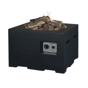 Cocoon Square Small Gas Fire - Black and Grey