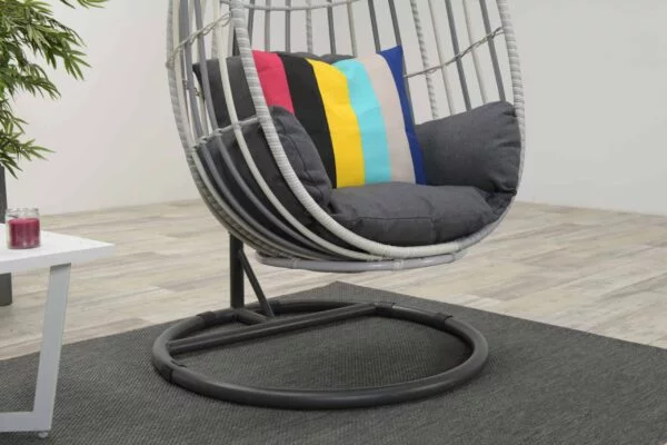 Panama Egg Chair – Cloudy Grey – Hanging Wicker Garden Chair