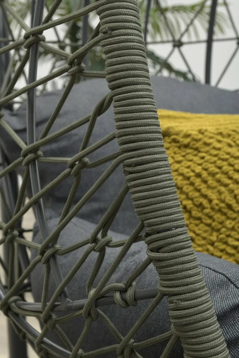 Panama Egg Chair Rope Moss Green Close-up- Garden Furniture For Sale Dublin Ireland