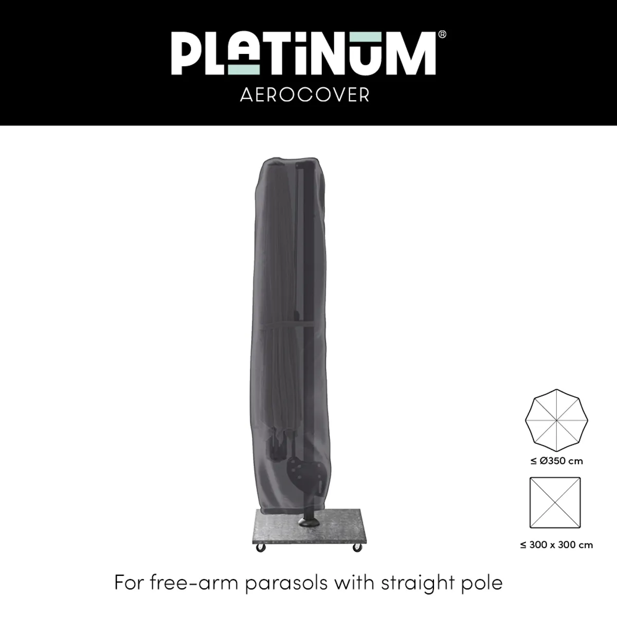 Platinum AeroCover Free-Arm Parasol Cover H250x55/60