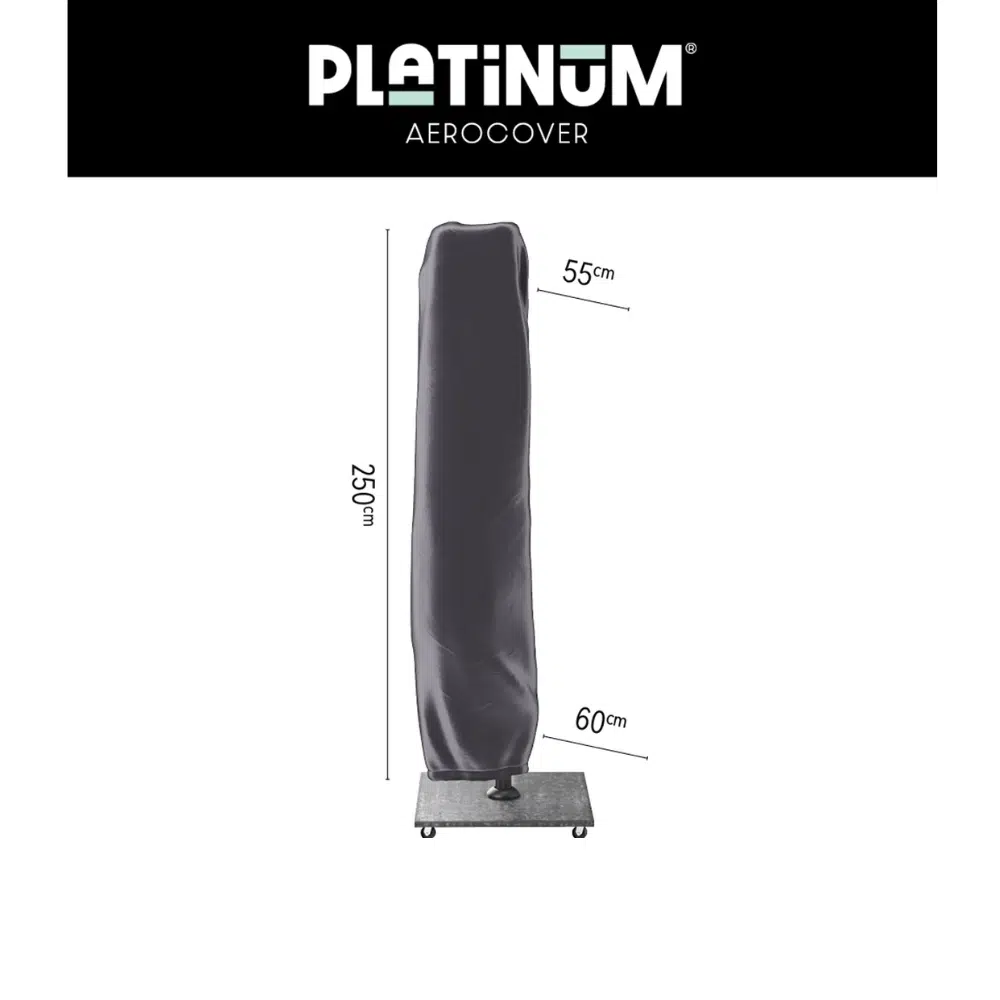 Platinum AeroCover Free-Arm Parasol Cover H250x55/60