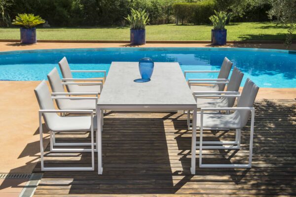 Fermo Dining Table set with 8 Chairs – White