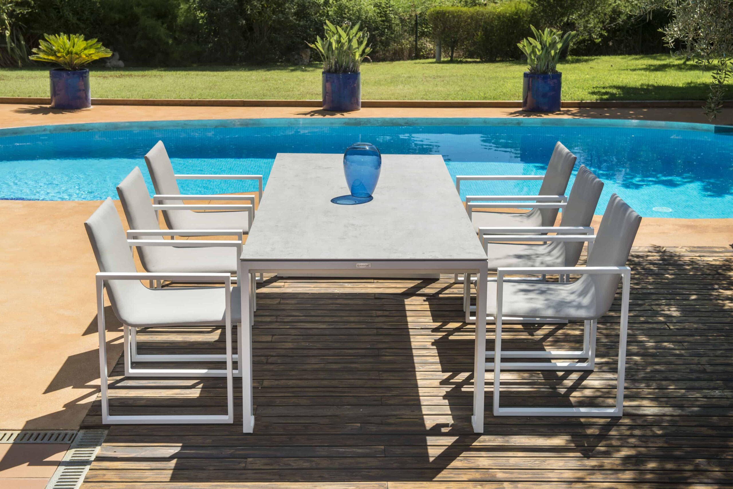 Fermo Dining Table set with 8 Chairs – White
