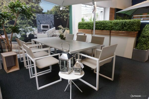 Fermo Dining Table set with 8 Chairs – White