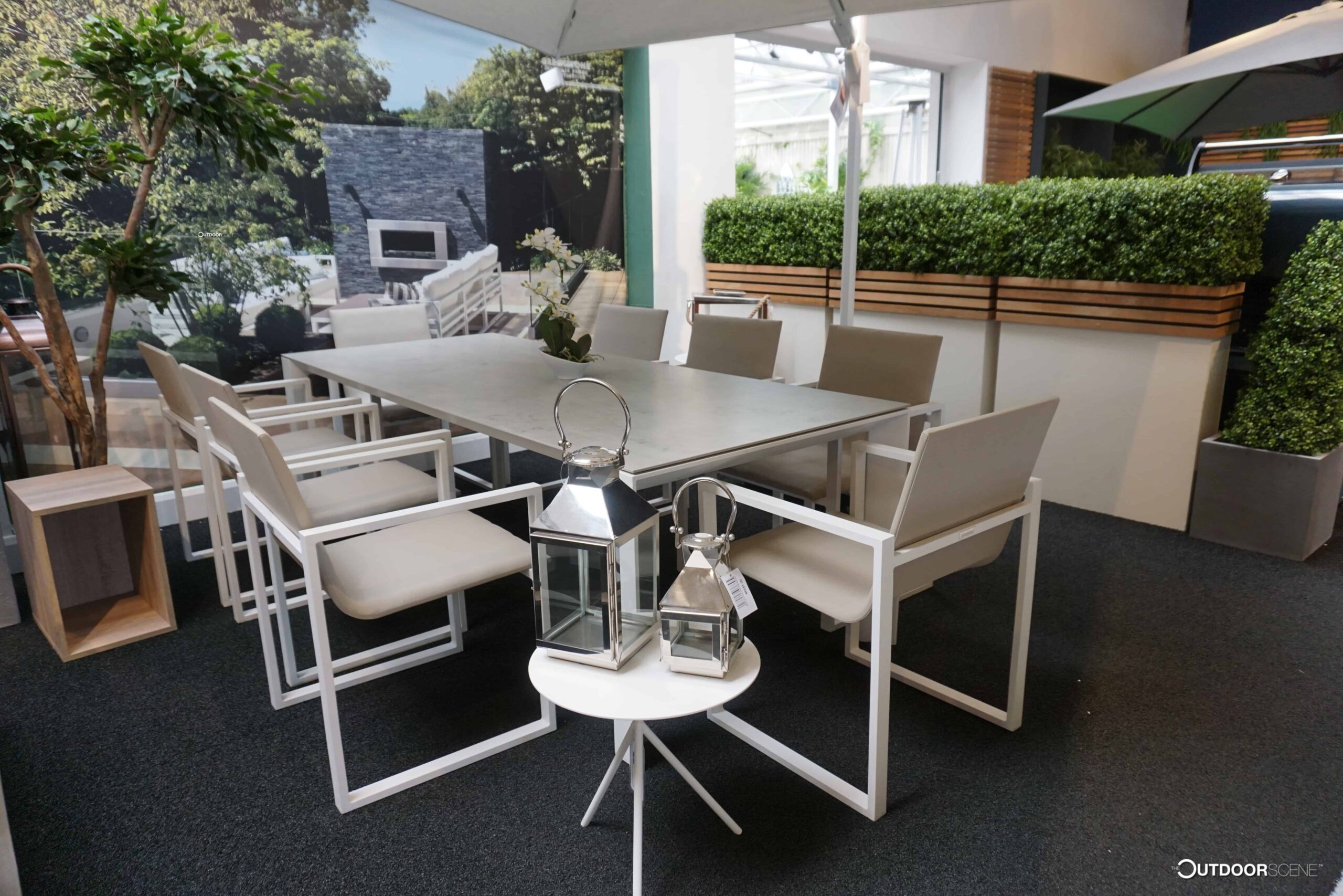 Fermo Dining Table set with 8 Chairs – White