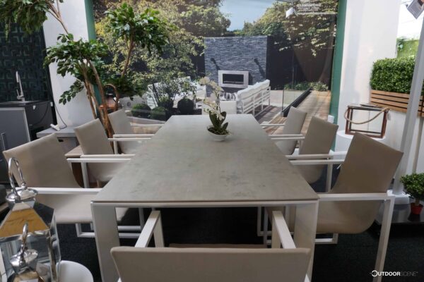 Fermo Dining Table set with 8 Chairs – White