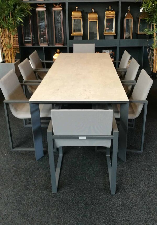 Fermo Dining Table Set with 8 Chairs – Charcoal