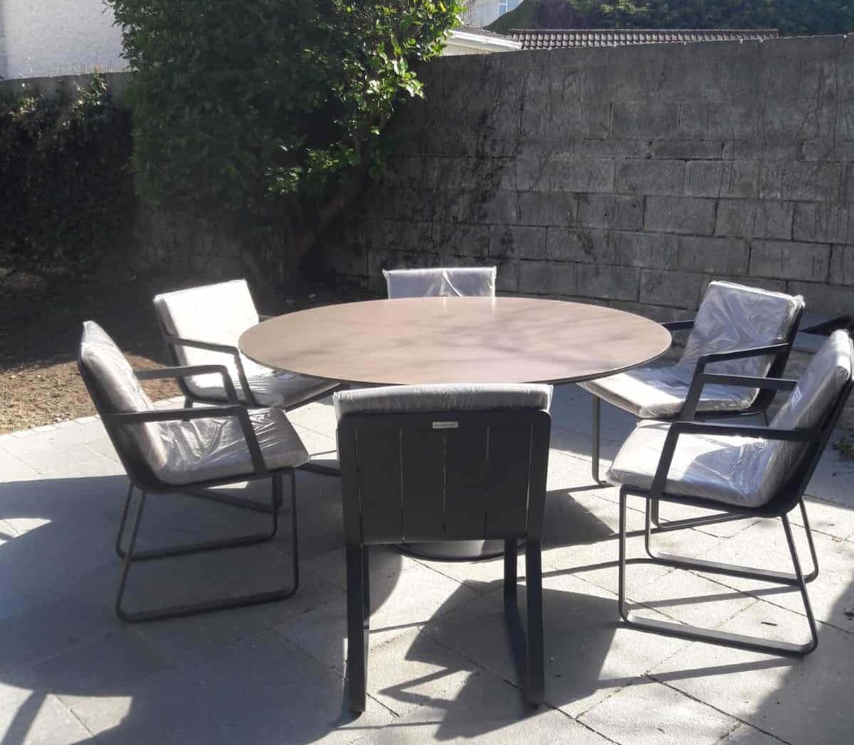 Fano 6 Seat Outdoor Dining Set with Verona Arm Chair