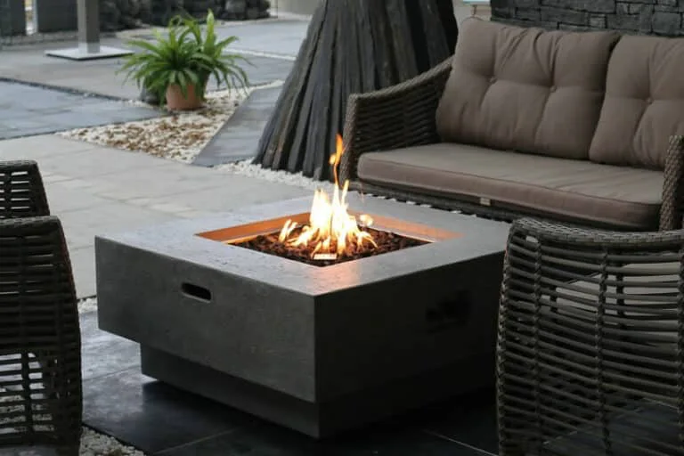 Stylish outdoor patio heater in garden setting – Outdoor Scene Ireland - Outdoor Gas Fires For Sale Dublin Ireland