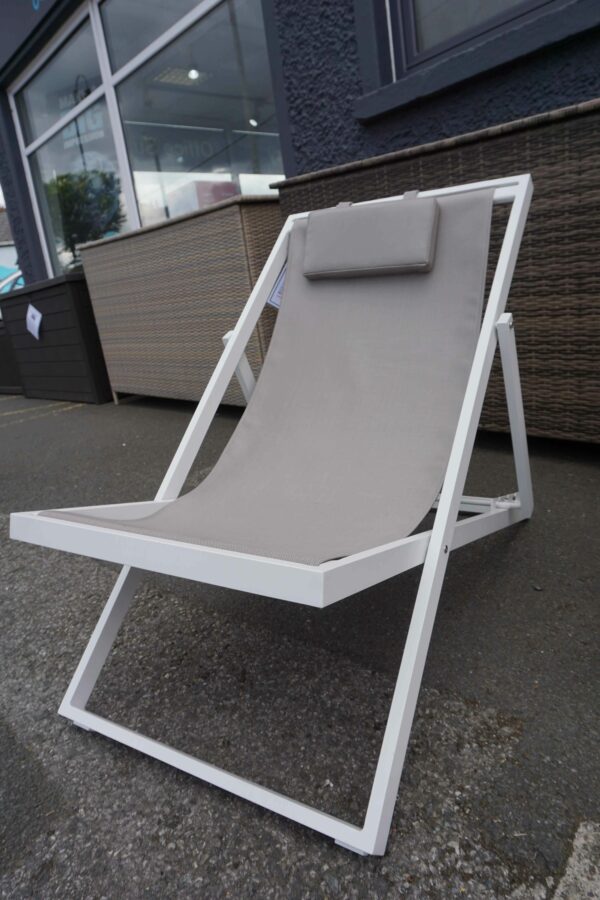 Xanthus Sling Deck Chair – White Frame *ONLINE ONLY*