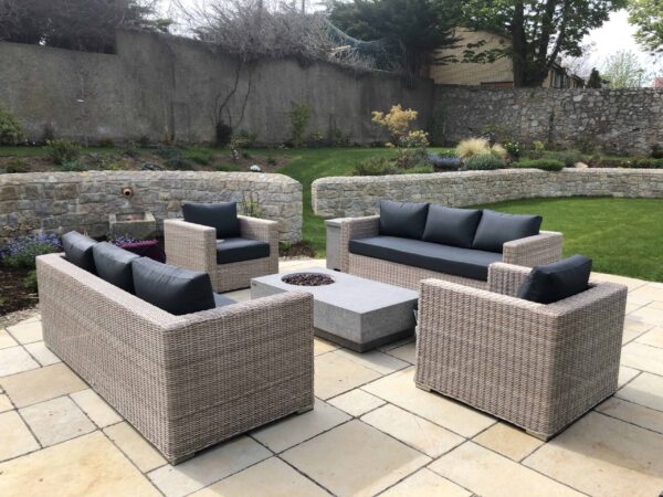 Valencia Outdoor Sofa With Two Arm Chairs Garden Rattan