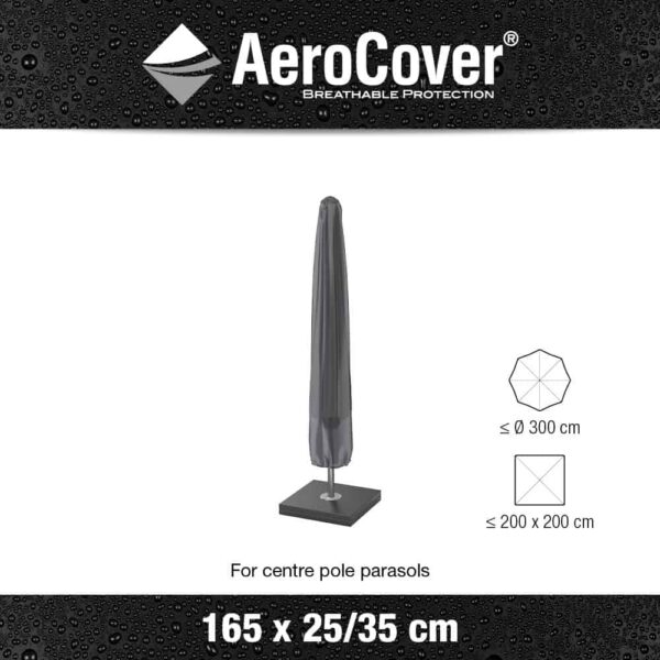AeroCover Center Pole Garden Parasol Cover 165cm