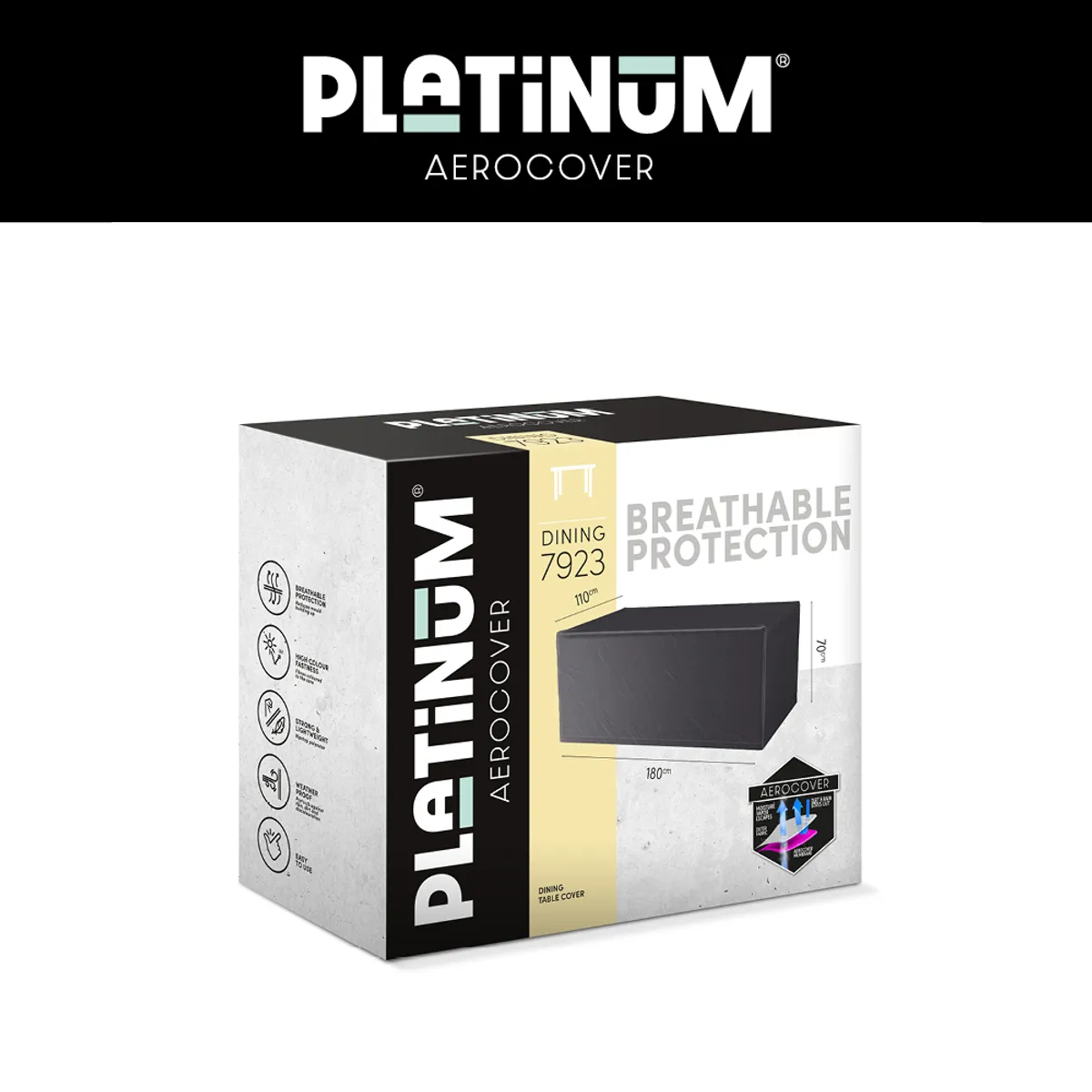 Platinum AeroCover Table Cover 180x110xH70
