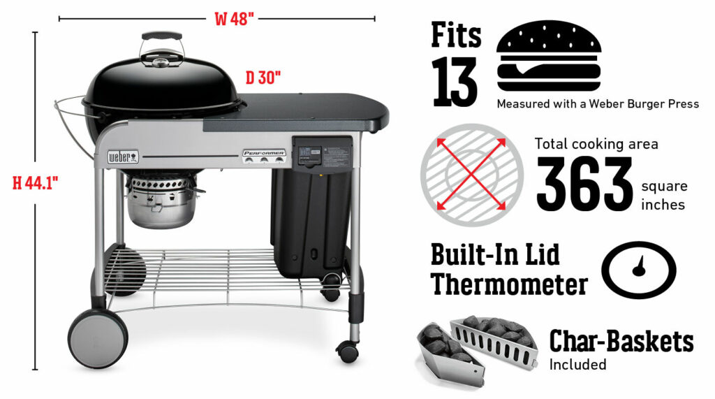 Weber Performer Deluxe 57cm Specs - Weber Charcoal BBQs For Sale Dublin