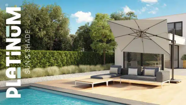 Platinum Challenger T² Garden Parasol 3x3m Manhattan with Modena Base