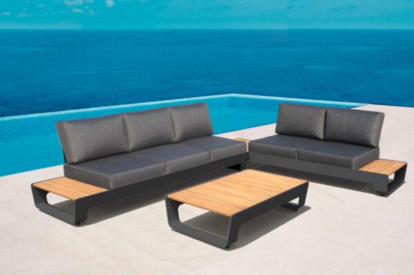 Sanya Outdoor Corner Sofa Set Dark Grey