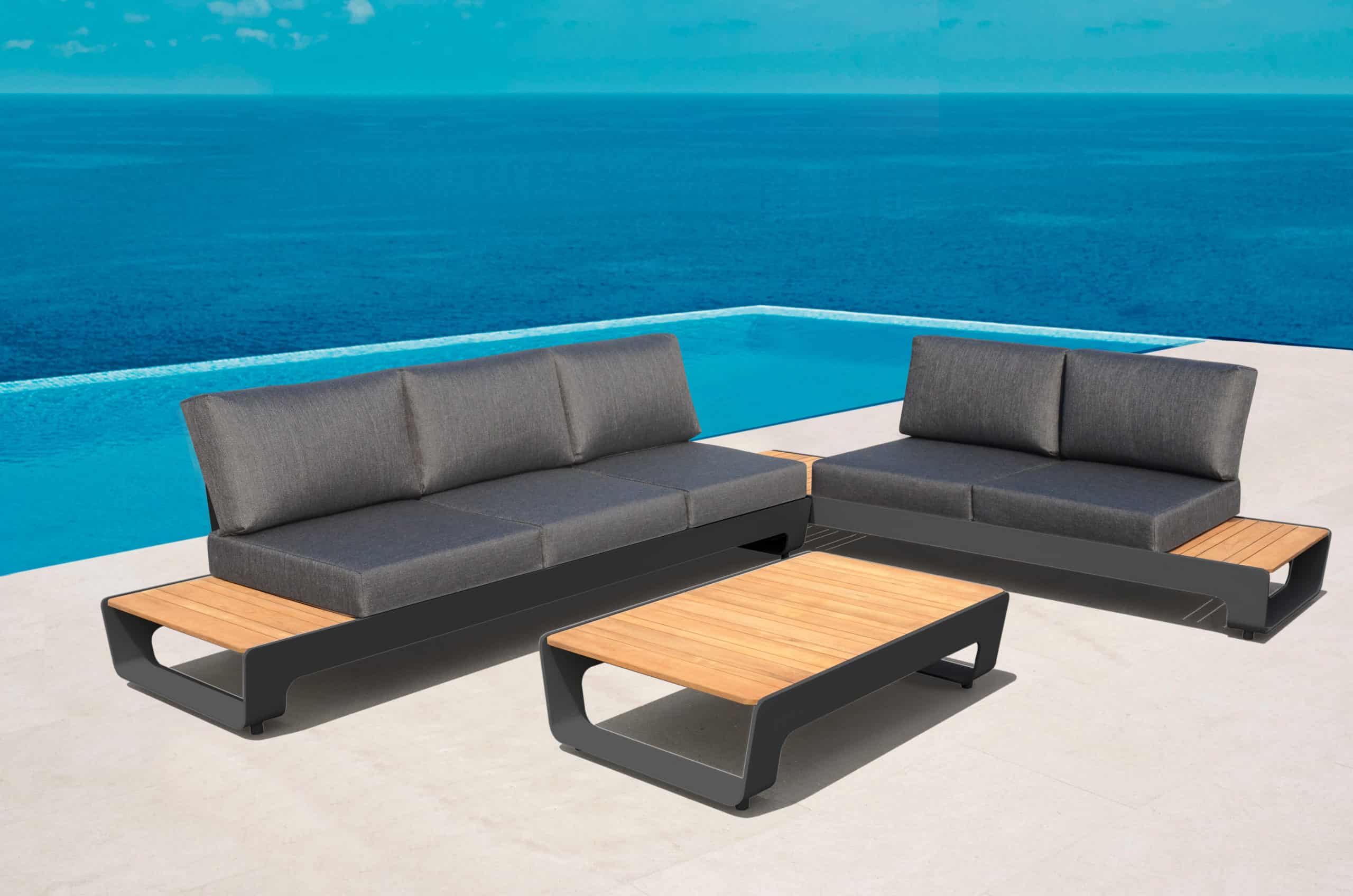 Sanya Outdoor Corner Sofa Set Dark Grey