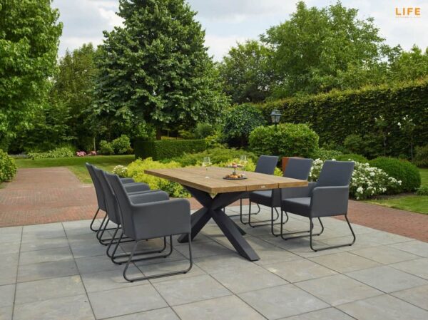 Los Marcos Outdoor Dining Table 230cm With 6 Bernini Chairs
