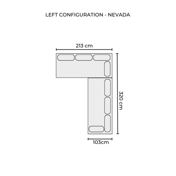 Nevada 3 Seater Open Sofa Set – Left Configuration