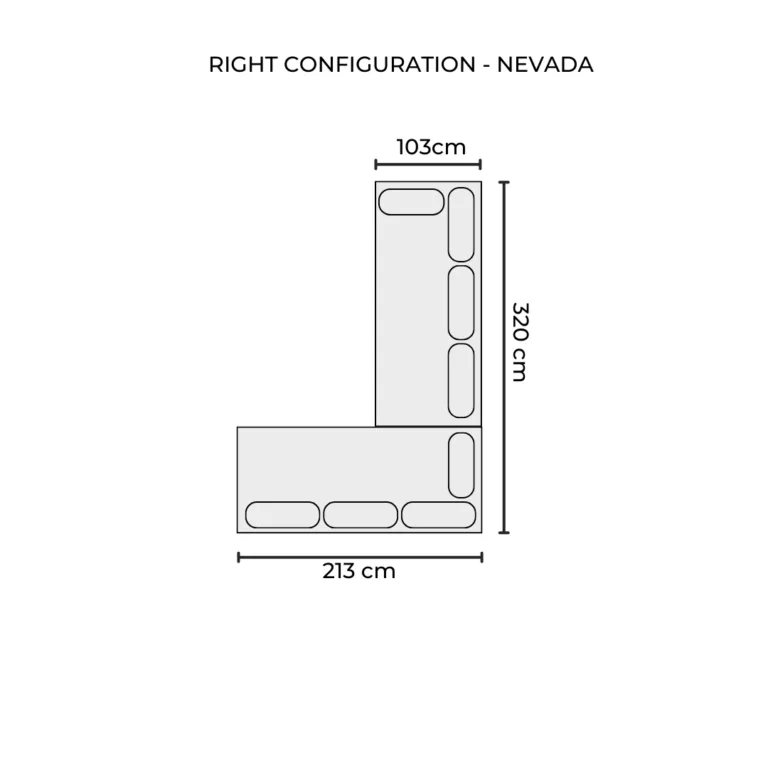 Nevada Right Cornered Sofa Configuration - Garden Sofa Dimensions and Configuration