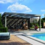 The Outdoor Scene Flat Roof Free Standing Edition Veranda With Glass Doors