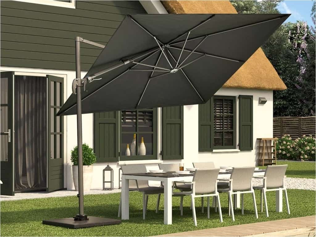 Alexander Cantilever T2 Garden Parasol 3x3m Anthracite with Modena Base