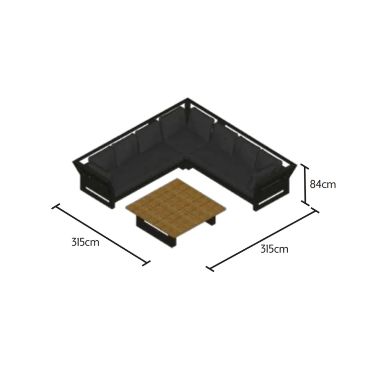 Dimensions of the Nevada Outdoor Corner Sofa Set