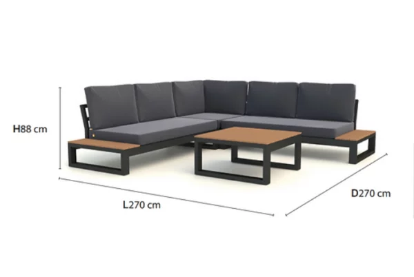 Soho Outdoor Lounge Corner Set | Lava Carbon