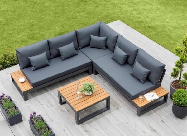 Soho Outdoor Lounge Corner Set | Lava Carbon