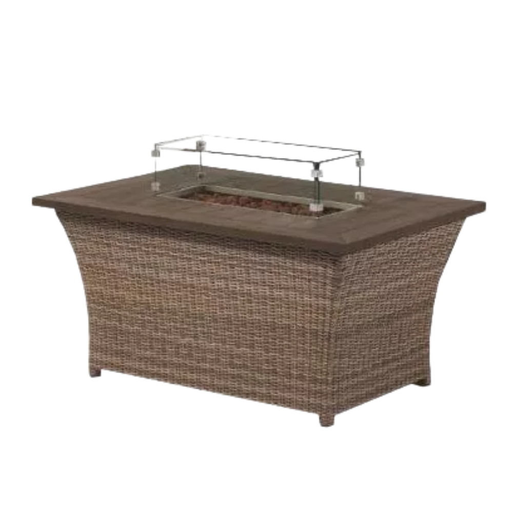 Carina Rectangular Outdoor Fire Pit Table