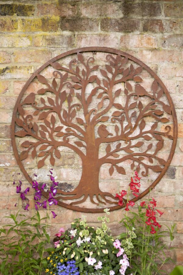 Bird Tree Wall Plaque Metal