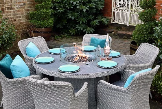 Catalan Six Seat Round Outdoor Dining Set - Outdoor Furniture For Sale Dublin Ireland