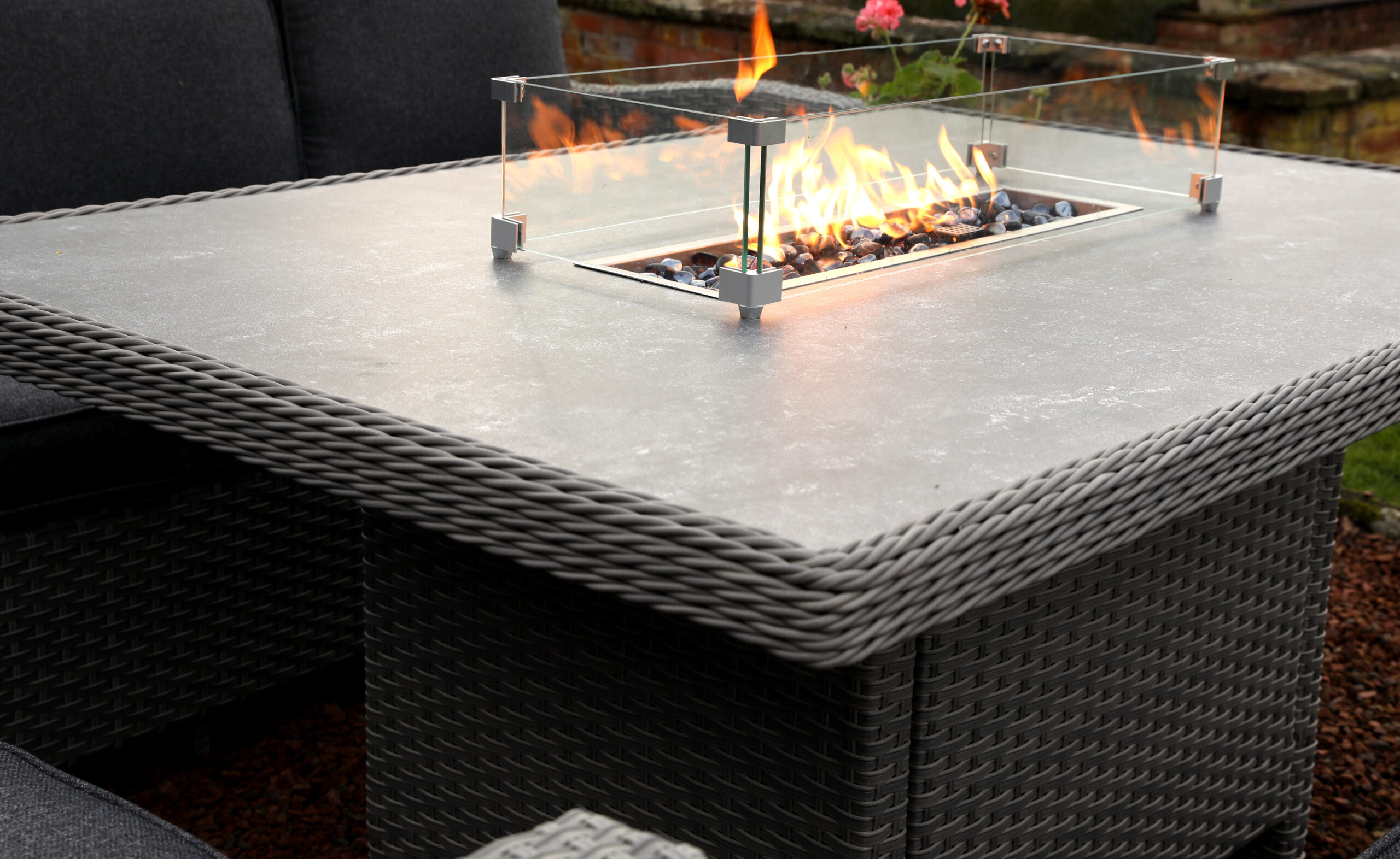 Catalan Outdoor Corner Sofa Dining Set With Fire Pit Table *Online Only*