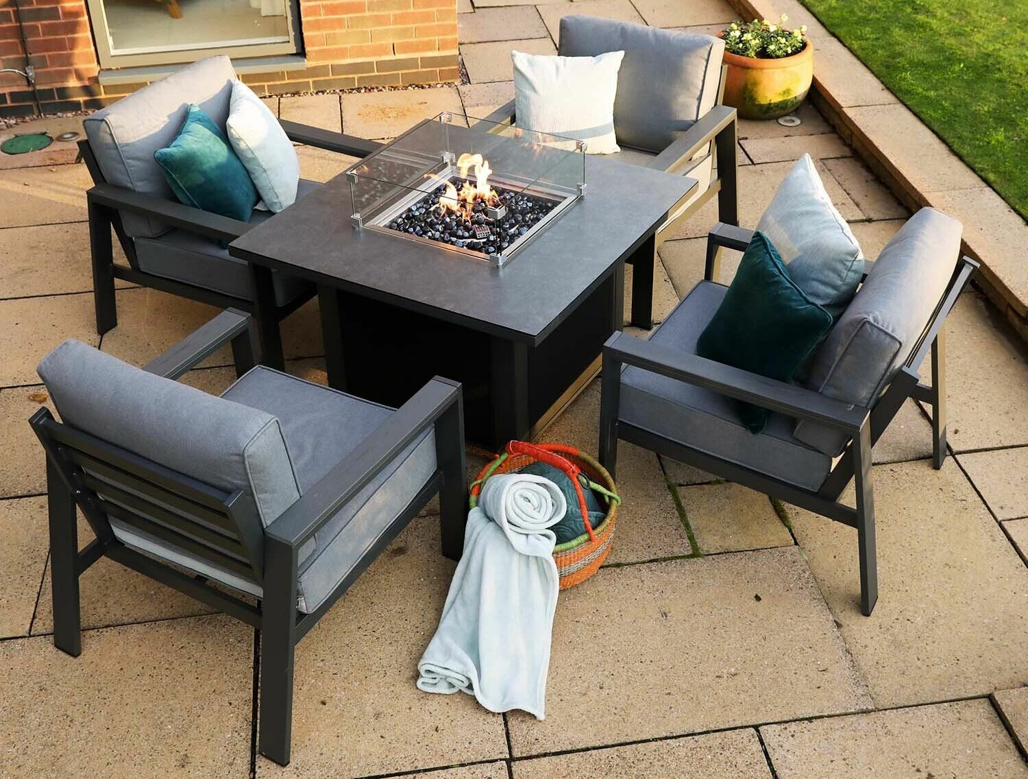 Melbury Four Set Square Fire Pit Set - Garden Furniture for Sale Dublin