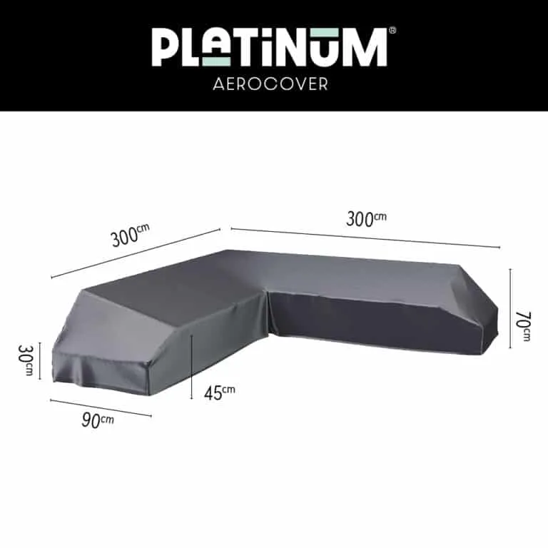 Garden Furniture cover 300x300 Platinum aerocover for lounge corner set. L shape cover