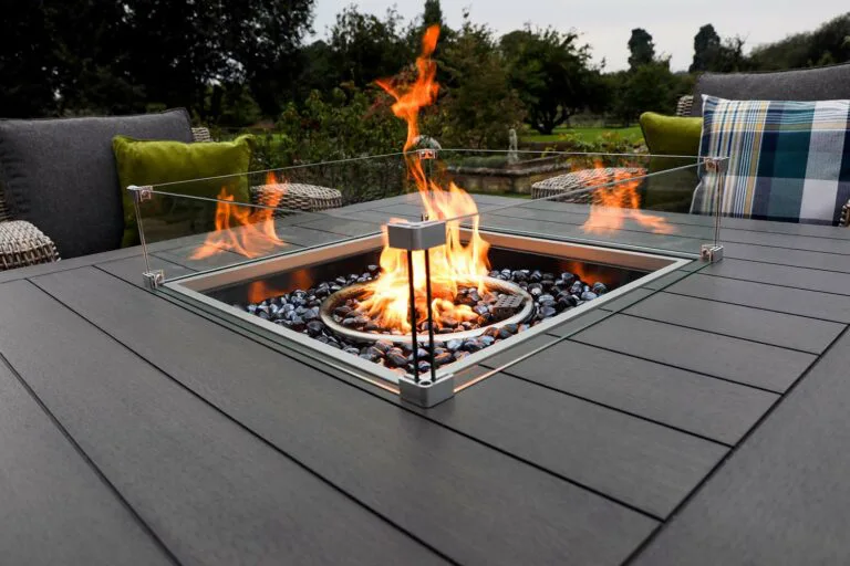 Carina Square Outdoor Fire Pit Table Close Up - Garden Furniture For Sale Dublin