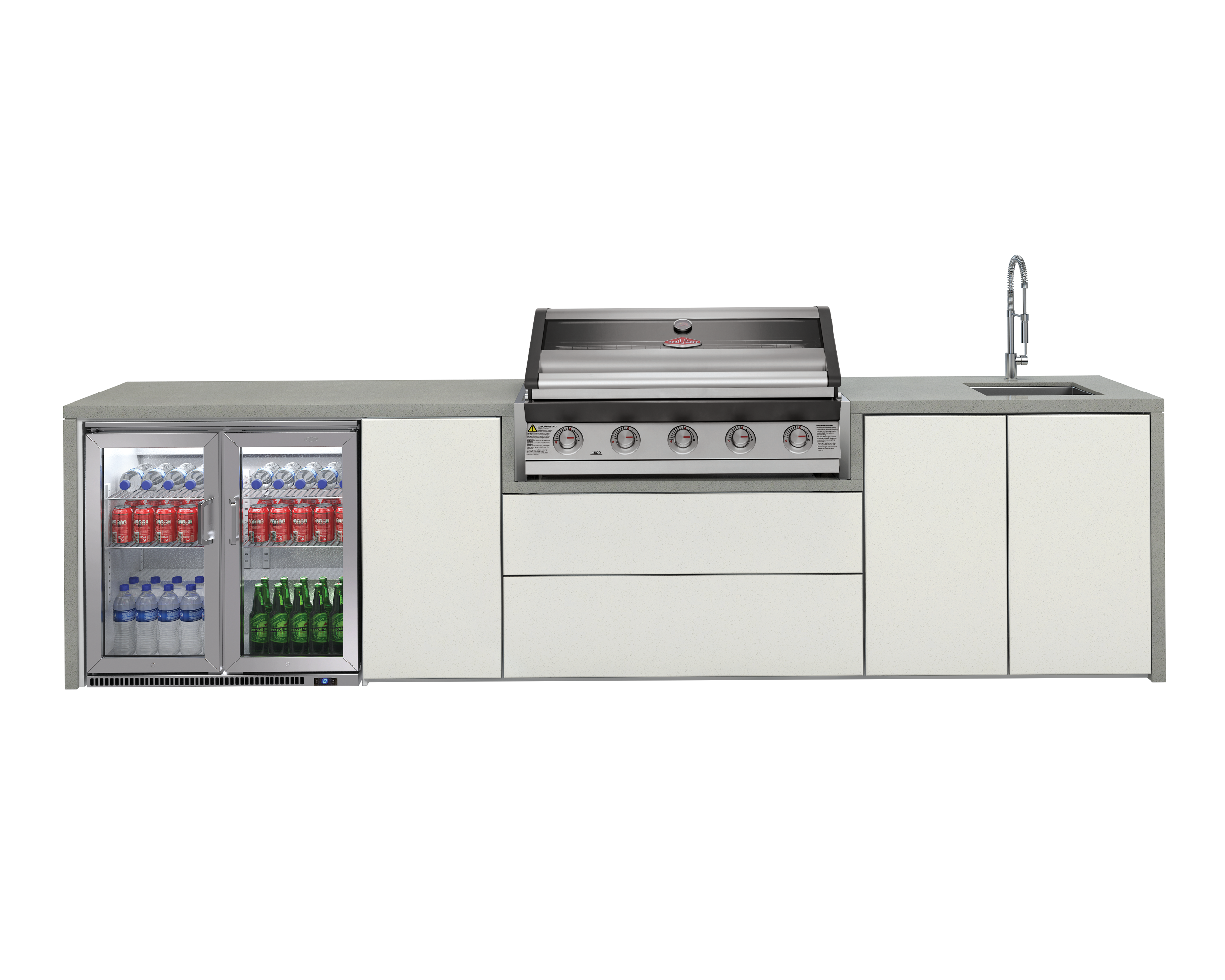 Harmony Signature 5 Burner Outdoor Kitchen With Double Fridge, Sink and Tap - Outdoor Kitchens For Sale Dublin Ireland