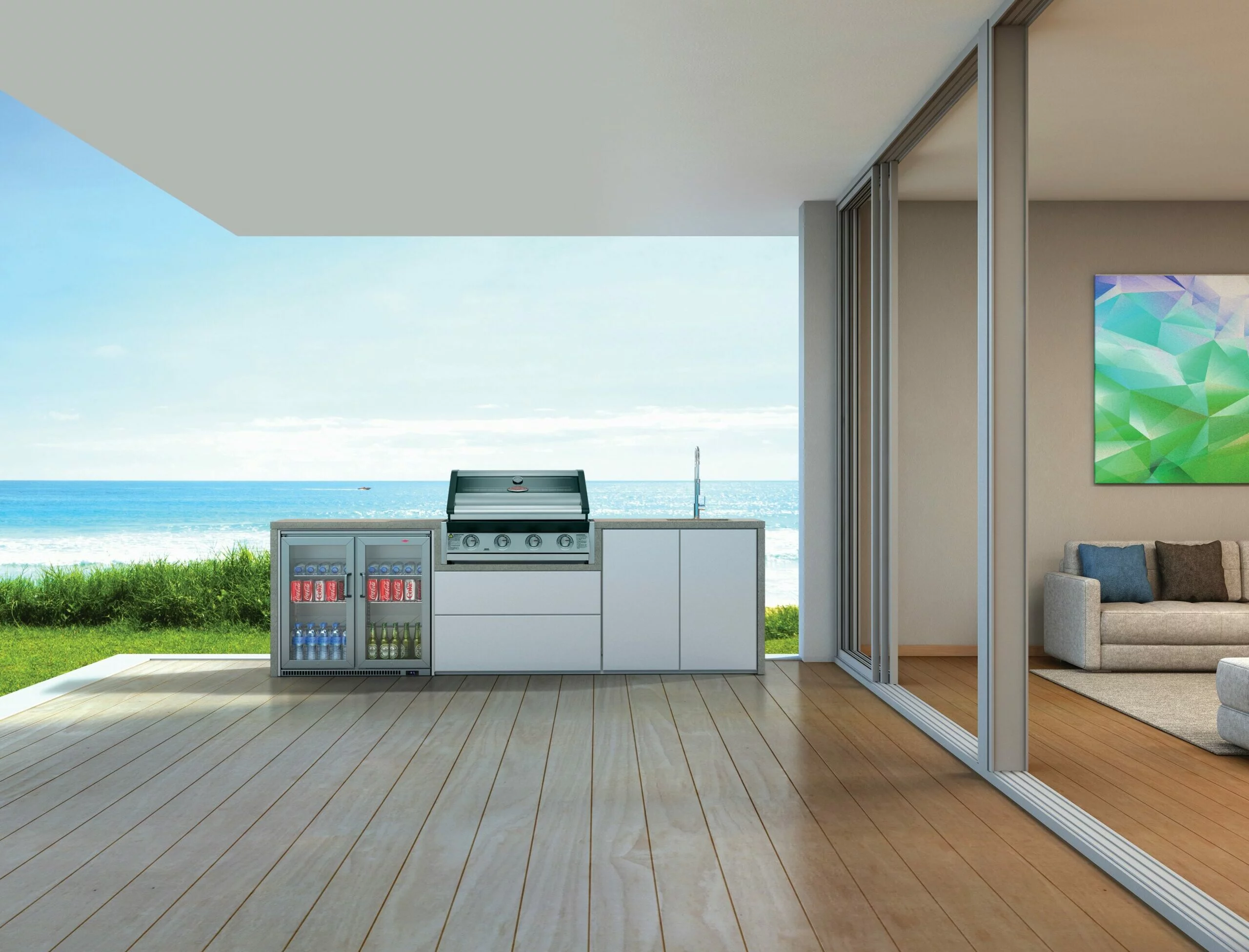 Harmony Signature 4 Burner Outdoor Kitchen With Double Fridge, Sink and Tap - Outdoor Kitchens For Sale Dublin