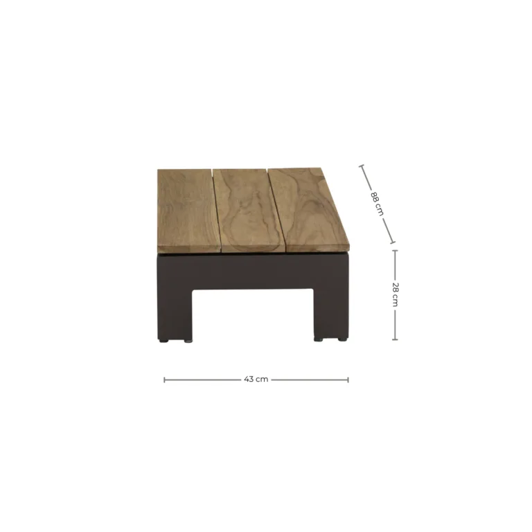 Sticks and More Lounge Outdoor Side Coffee Table with teak wood top