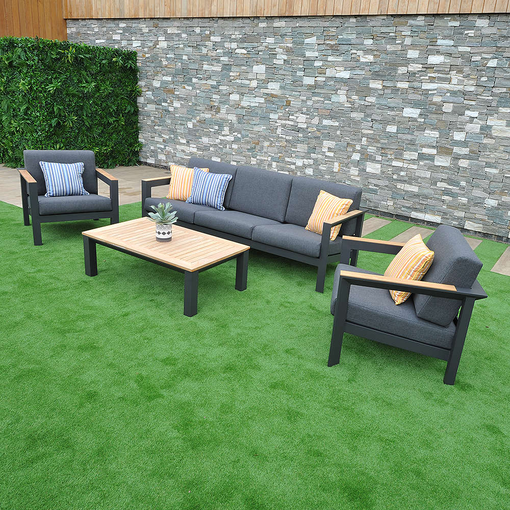 Lanta Outdoor Furniture Set With Three Seater Sofa