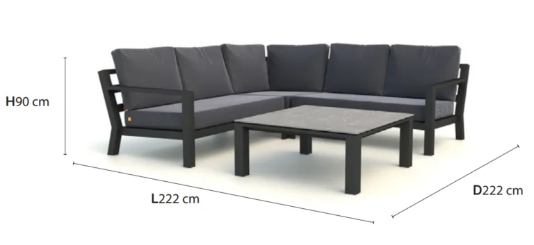 Timber Mini Corner Sofa Set - Lava Carbon - Outdoor Furniture For Sale Dublin
