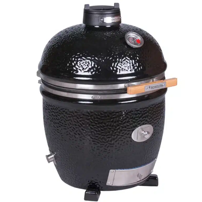 Monolith Classic Pro Series 2.0 Black built in Kamado Charcoal Barbecue - Charcoal Barbecues For Sale Dublin. Side view
