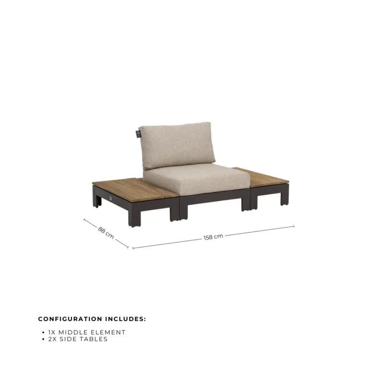 Sticks and More Middle Element Sofa with Two Side Tables