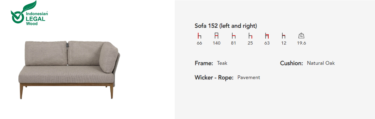 Lisa Love Left and Right Sofa Chair Dimensions