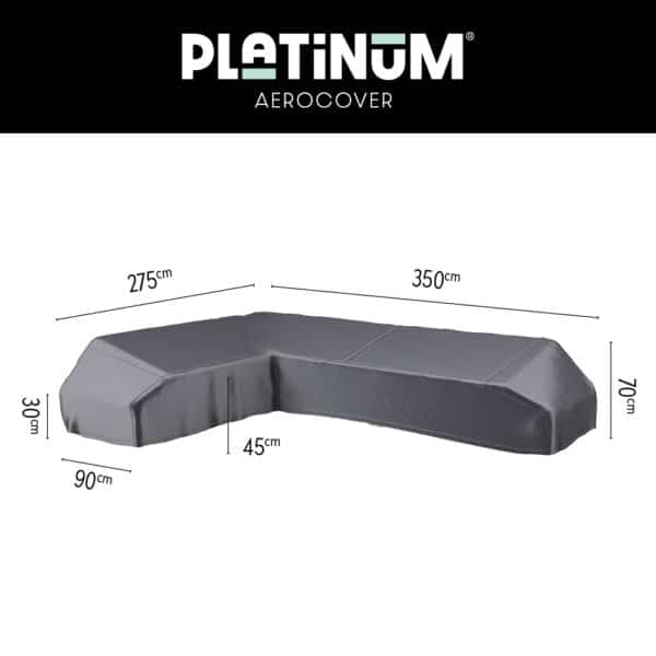 Platinum AeroCover Lounge Platform Cover 350x275x90xH30/45/70cm Left