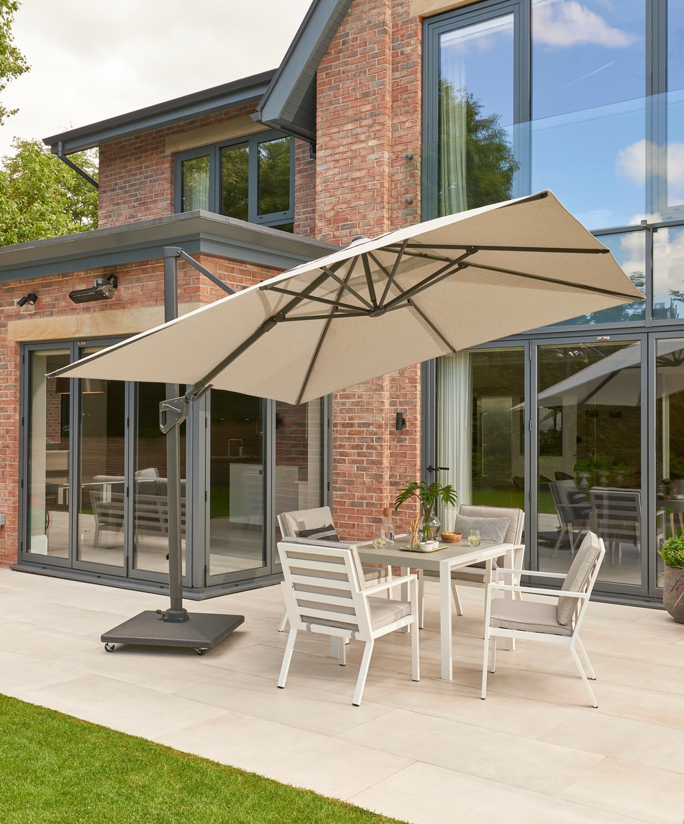 Royce Ambassador Parasol – Light Grey with Aluminum Frame