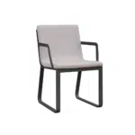 Verona Aluminium Chair Charcoal Frame with Khaki Cushion