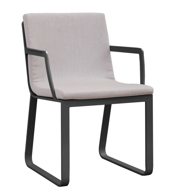 Verona Aluminium Chair Charcoal Frame with Khaki Cushion