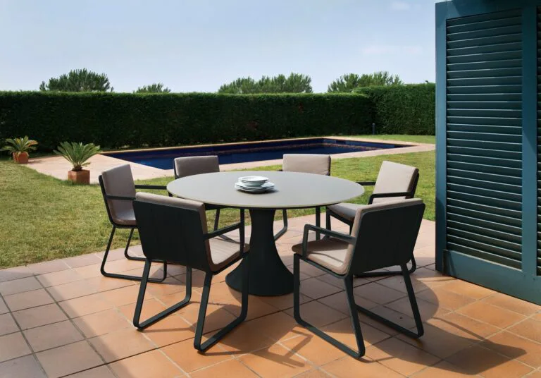 Verona Aluminium Chair With Charcoal Frame And Khaki Cushions - Garden and Patio Furniture - The Outdoor Scene
