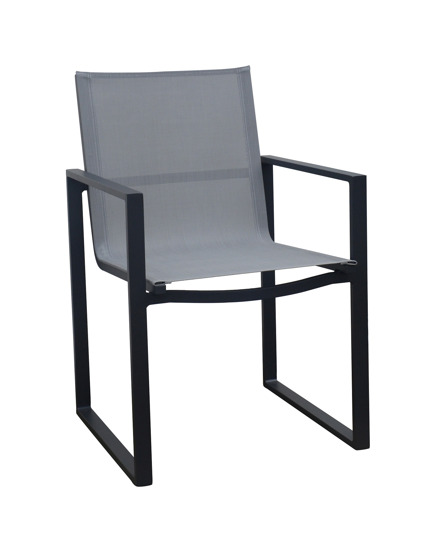 Belluno Aluminium Sling Dining Armchair - Charcoal_Garden Furniture_The Outdoor Scene